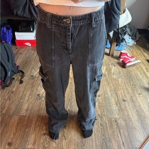 Women's Black Cargo Jeans